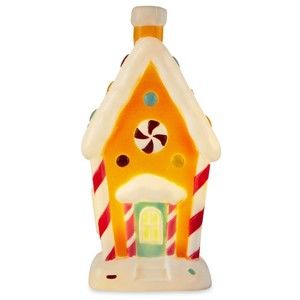 Holiday Time 11" Plastic LED Yellow Gingerbread House, Indoor Christmas Decor